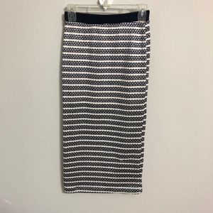 Zara Navy Blue and White pencil skirt